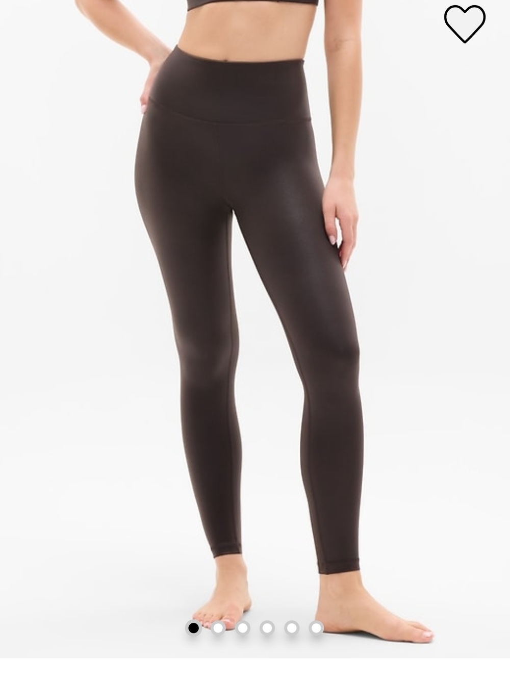 Athleta Chocolate High-Waist Smooth Leggings That Look Like Leather.